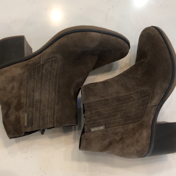 Practically NWOB Mephisto Graziela Brown Suede GENUINE LEATHER Ankle Boots Sz 8 - Picture 5 of 8